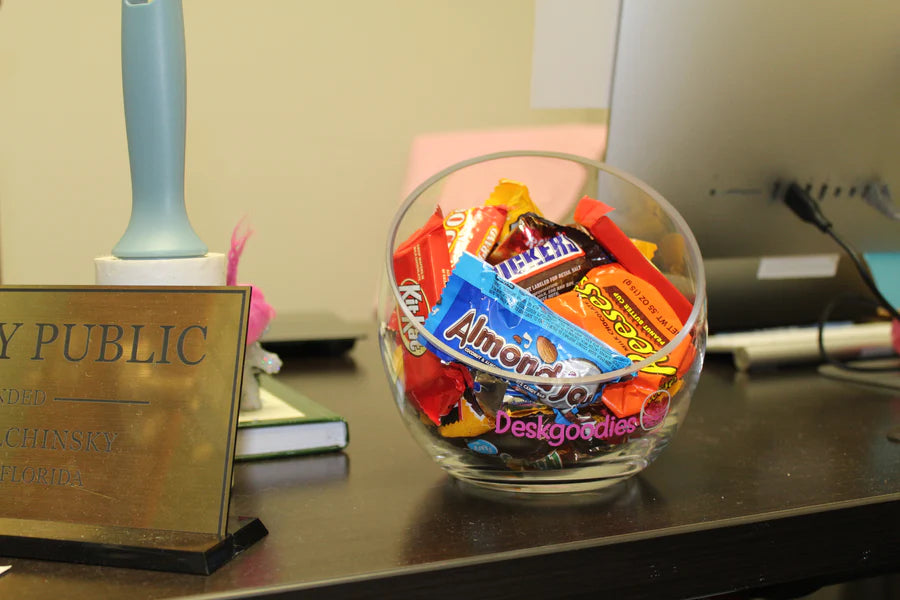 Candy-filled bowls are now gracing the desks of local businesses